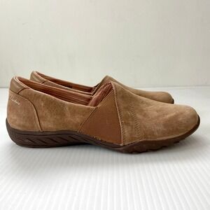 Skechers Air Cooled Memory Foam Relaxed Fit Slip On Shoes Tan Suede Womens 8.5